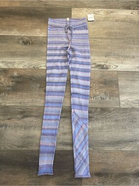 FP Movement by Free People Striped Knit Leggings in Lavender & Pink NWT size XS